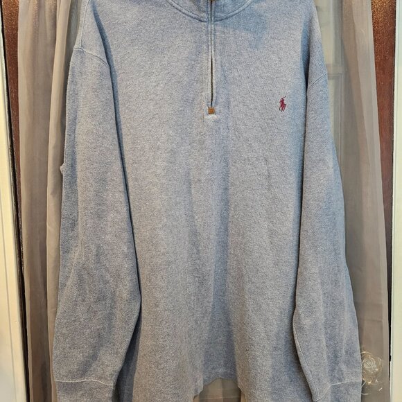 Polo Ralph Lauren Men's Blue Long Sleeve 1/4 Zip Pullover Sweater (L Tall) - Picture 5 of 13